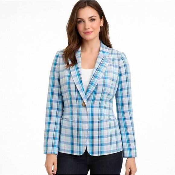 Tommy Hilfiger Jackets & Blazers - Tommy Hilfiger Blue Plaid The Tommy Blazer Jacket Size Small
